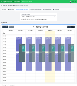 Actuator schedules (week view)